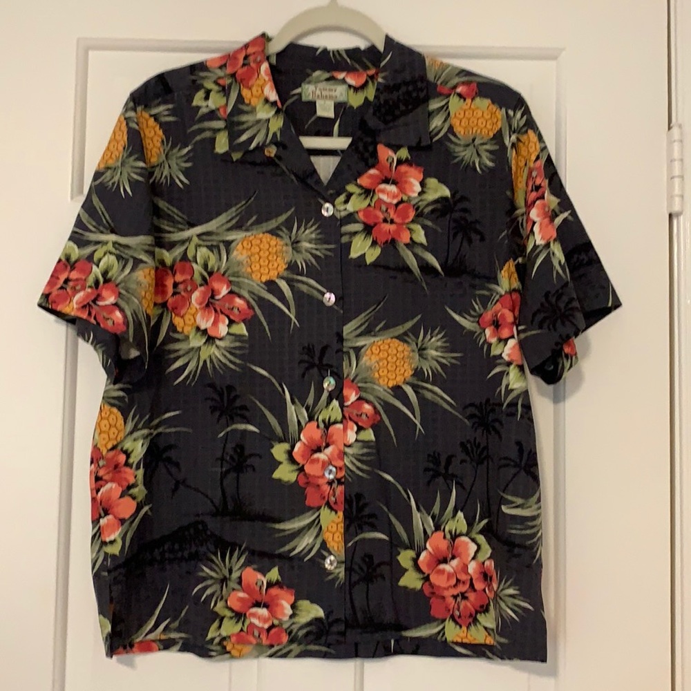 Tommy Bahama Pineapple and Hibiscus Button Down